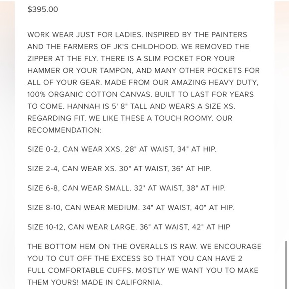 NWT Jesse Kamm Smokey Grey overall xs fits 2 to 4 HTF SOLD OUT - Picture 4 of 4